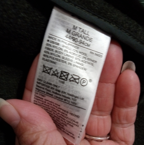 Banana Republic army green military wool blend peplum cadet pea coat - Picture 6 of 9